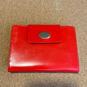 Red wallet with gold hardware L 5” H 3.5”